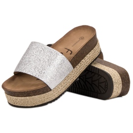 Goodin Hausschuhe auf der Plattform grau 2