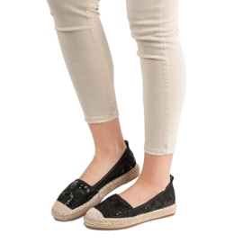 SHELOVET Espadrilles aus Spitze schwarz 1