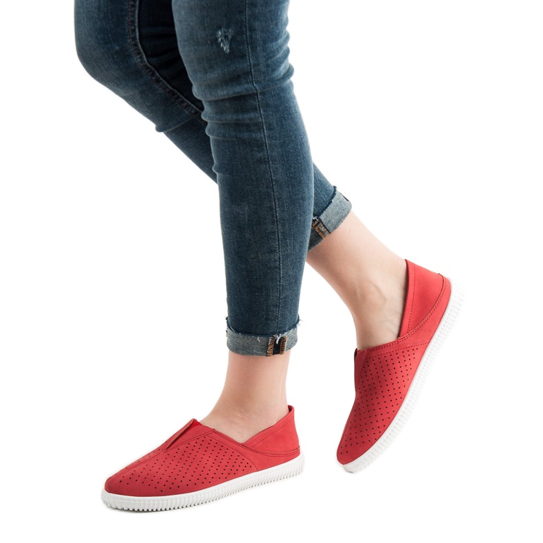 Super Mode Bequeme Sneaker zum Hineinschlüpfen rot 1