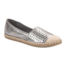 New Tlck Glitzer-Espadrilles grau 1