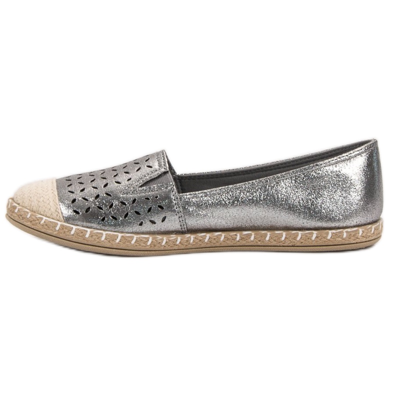 New Tlck Glitzer-Espadrilles grau 2