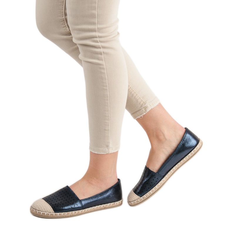 New Tlck Glitzer-Espadrilles navy blau 1