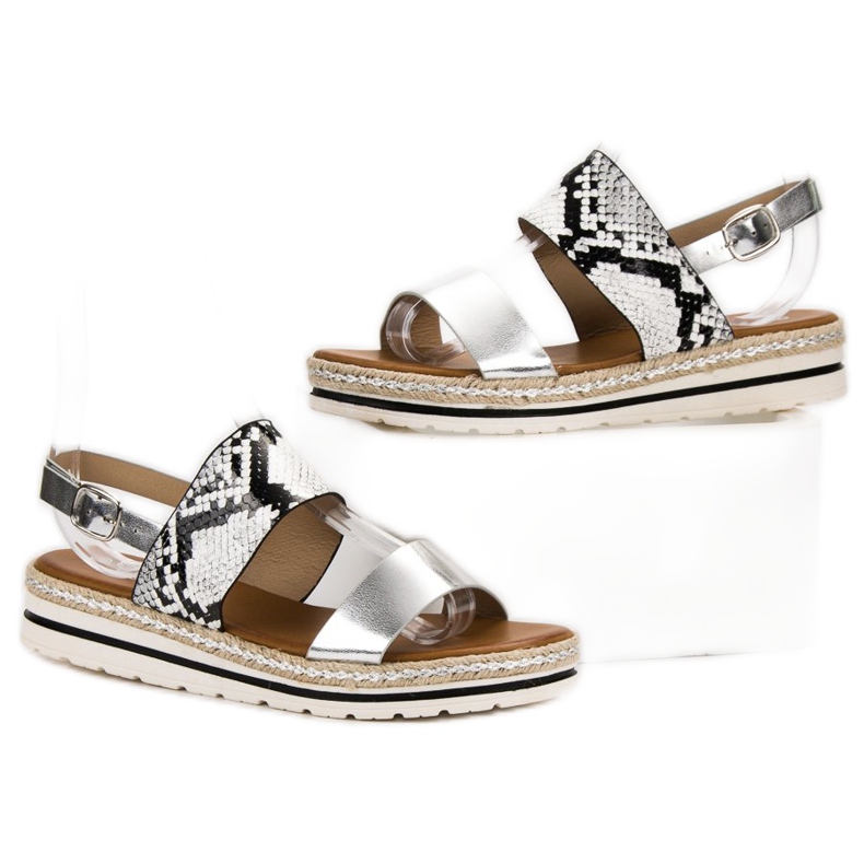 SHELOVET Bequeme Sandalen grau mehrfarbig 2