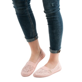 SHELOVET Ballerinas aus Spitze rosa 1