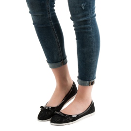 SHELOVET Ballerina mit Spitze schwarz 1