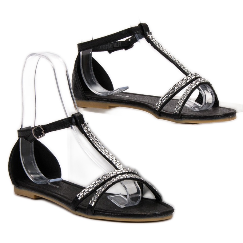 L. Lux. Shoes Flache Sandalen schwarz 1
