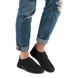 SHELOVET Textile Schnürschuhe schwarz 1