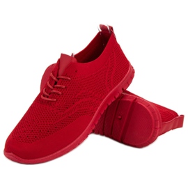 SHELOVET Textile Schnürschuhe rot 1