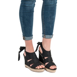 Anesia Paris Keilsandalen schwarz 2