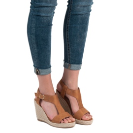 Anesia Paris Modische Keilsandalen braun 1