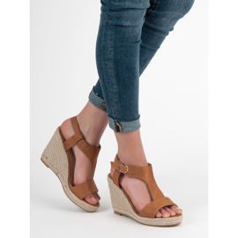 Anesia Paris Modische Keilsandalen braun 2