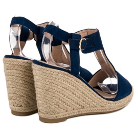 Anesia Paris Modische Keilsandalen blau 1