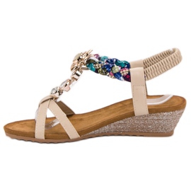 SHELOVET Sandalen mit Ornamenten braun 2