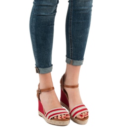 Primavera Lässige Keilsandalen rot 2