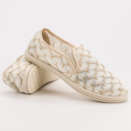 VICES Slipper aus Spitze braun 2