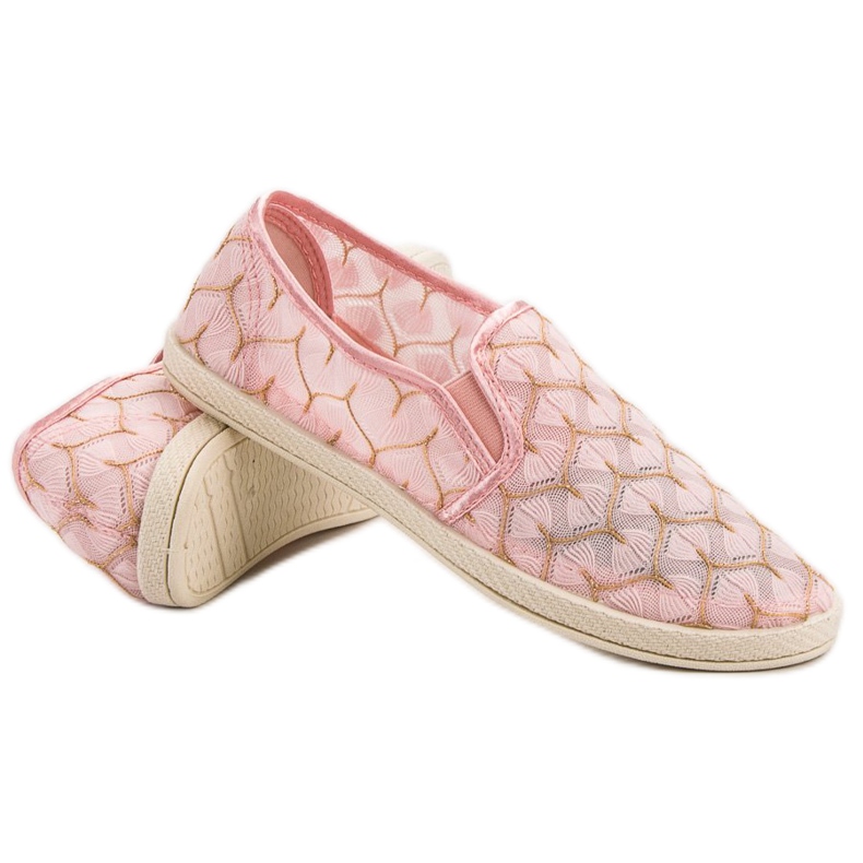 VICES Slipper aus Spitze rosa 2