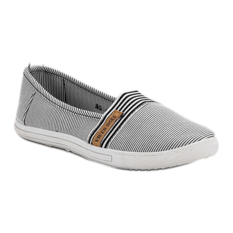 Komfortabler VICES Slipony weiß schwarz 1