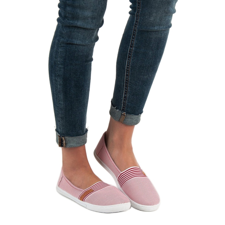 Komfortabler VICES Slipony weiß rot 1