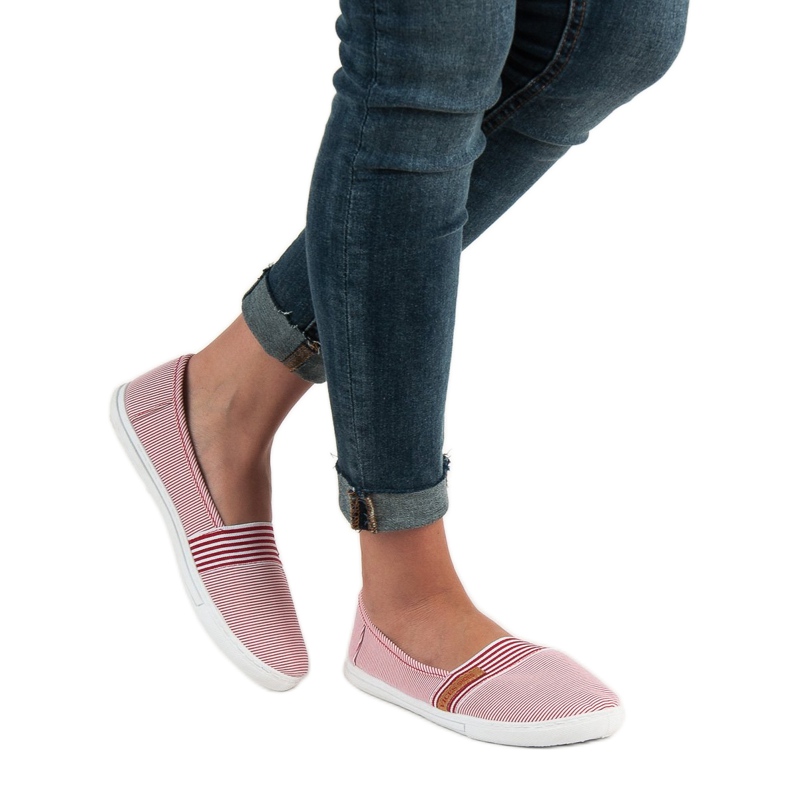 Komfortabler VICES Slipony weiß rot 2