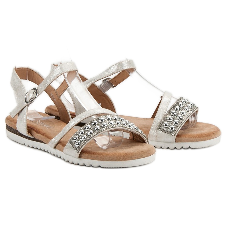 Groto Gogo Sandalen mit Glitzer grau 1