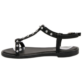 Groto Gogo Sandalen mit Strasssteinen schwarz 2