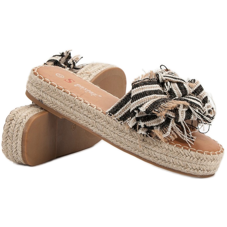 Seastar Gestreifte Hausschuhe braun 1