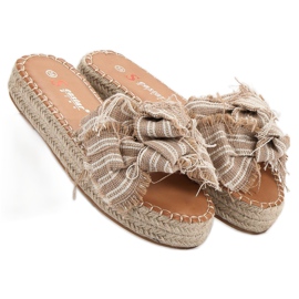 Seastar Gestreifte Hausschuhe braun 1