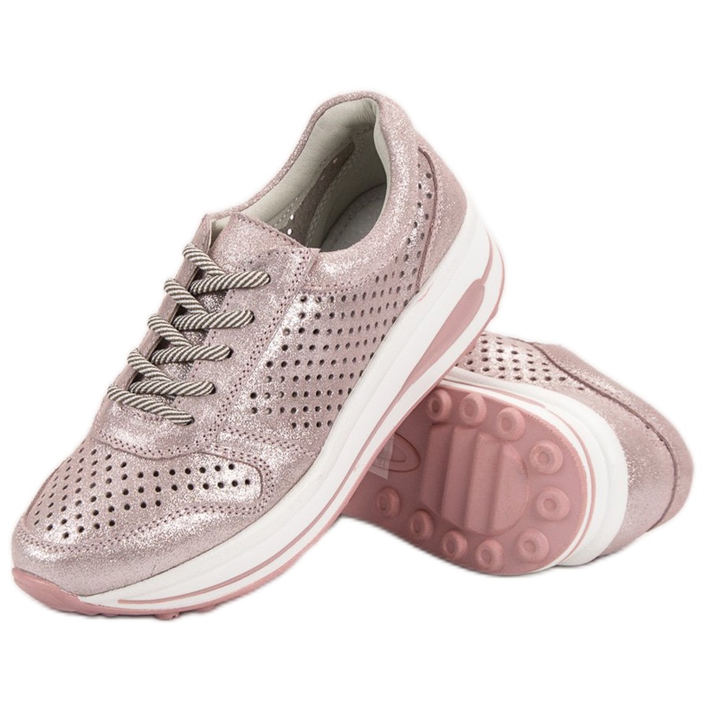 Filippo Brokatschuhe aus Leder rosa 1