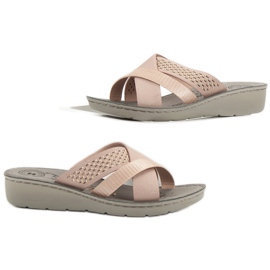 Evento Bequeme Puderhausschuhe rosa 1