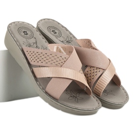 Evento Bequeme Puderhausschuhe rosa 2