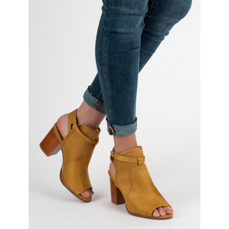 Evento Stilvolle geschlossene Sandalen gelb 2