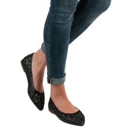Durchbrochene VICES Ballerinas schwarz 1