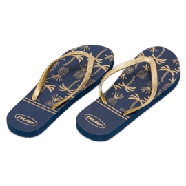 SHELOVET Leichte Flip-Flops blau gelb 1