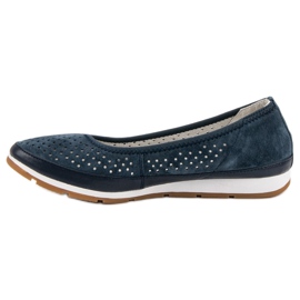 Filippo Ballerinas aus Leder blau 1
