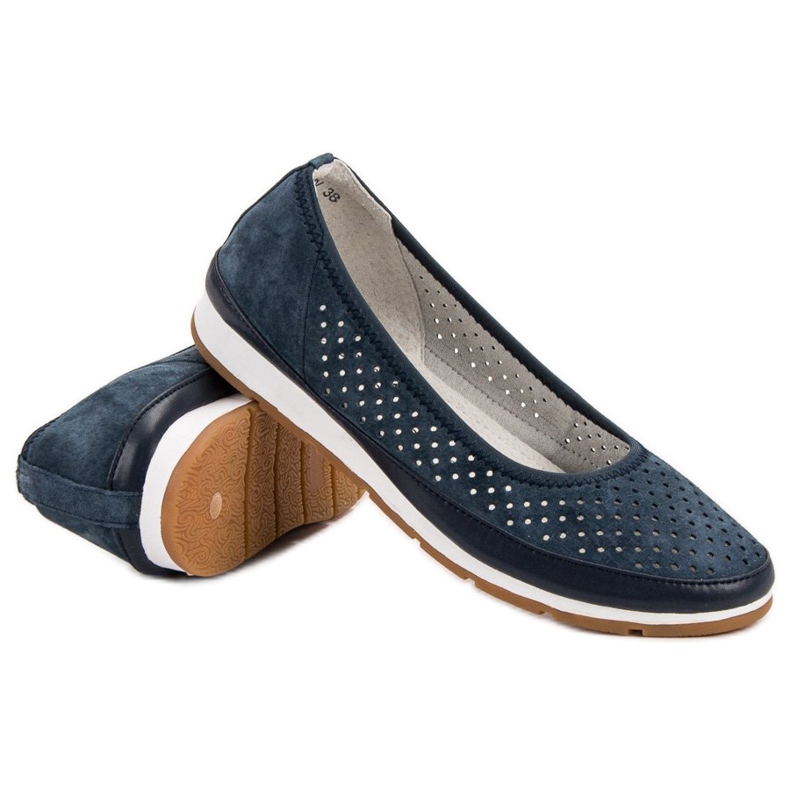 Filippo Ballerinas aus Leder blau 2