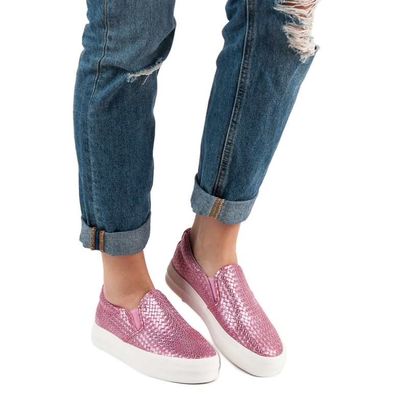 SHELOVET Rosa Slip-On-Sneakers 2