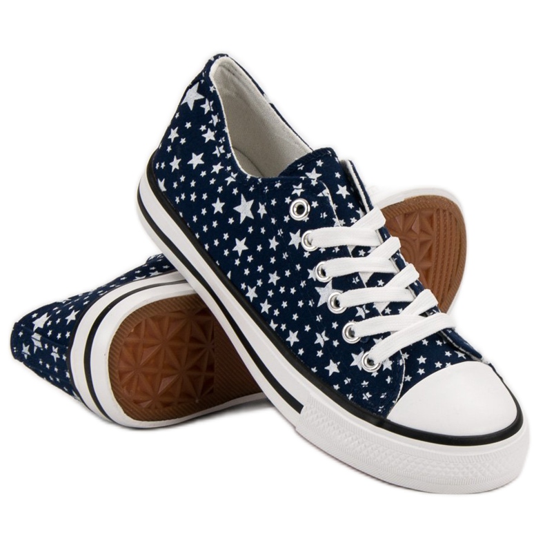 J. Star Marineblaue Sneakers mit Sternen 1