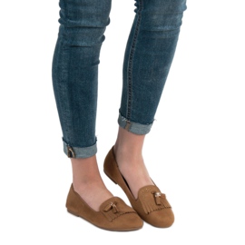 SHELOVET Loafer mit Fransen braun 1