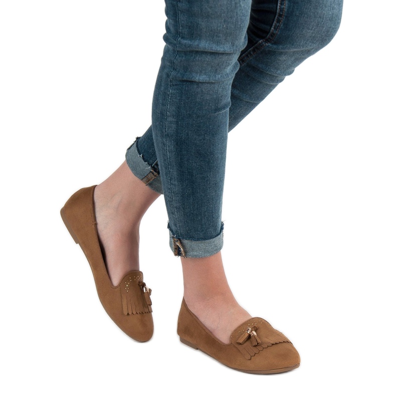 SHELOVET Loafer mit Fransen braun 2