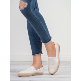 SHELOVET Weiße Espadrilles 1