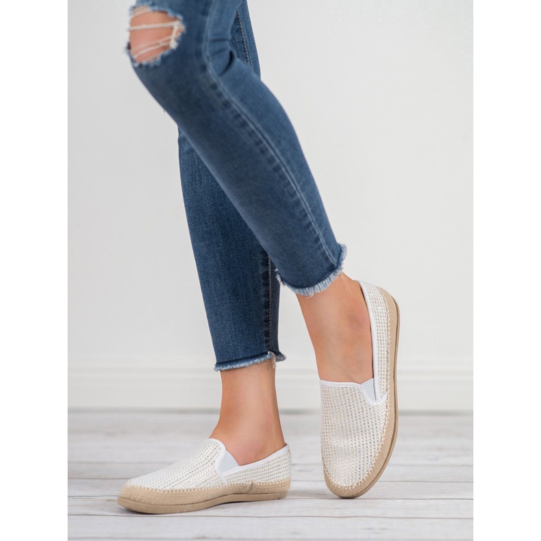 SHELOVET Weiße Espadrilles 1