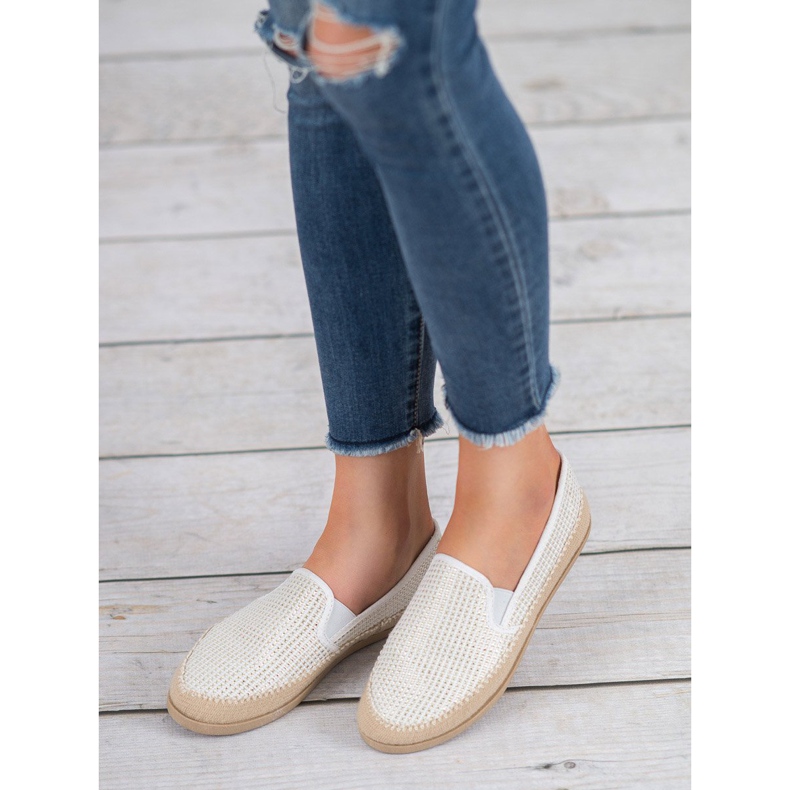 SHELOVET Weiße Espadrilles 2