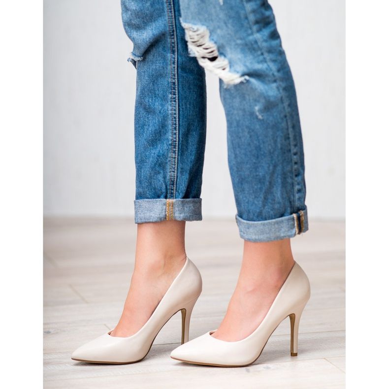 SHELOVET Beige High Heels 2