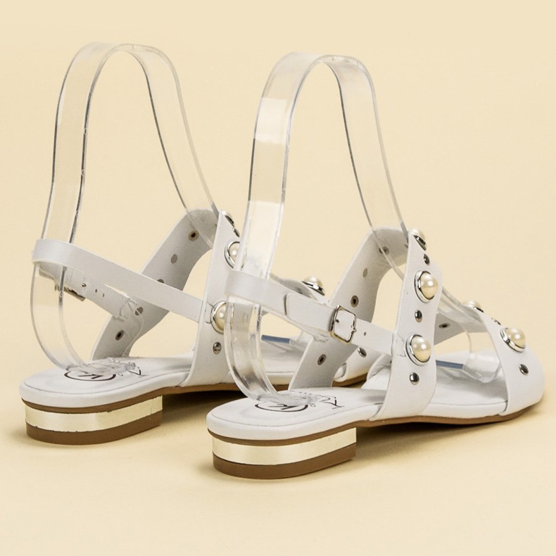 Kylie Bequeme flache Sandalen weiß 1