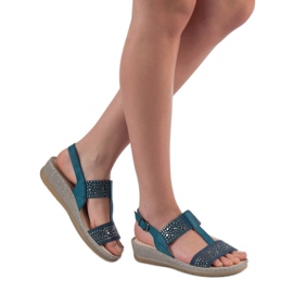 Kylie Sandalen auf der Plattform blau 1