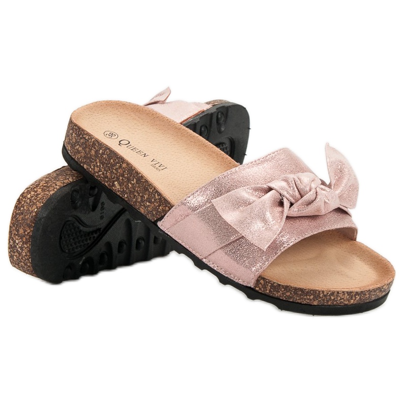 Queen Vivi Lässige Hausschuhe mit Glitzer rosa 1