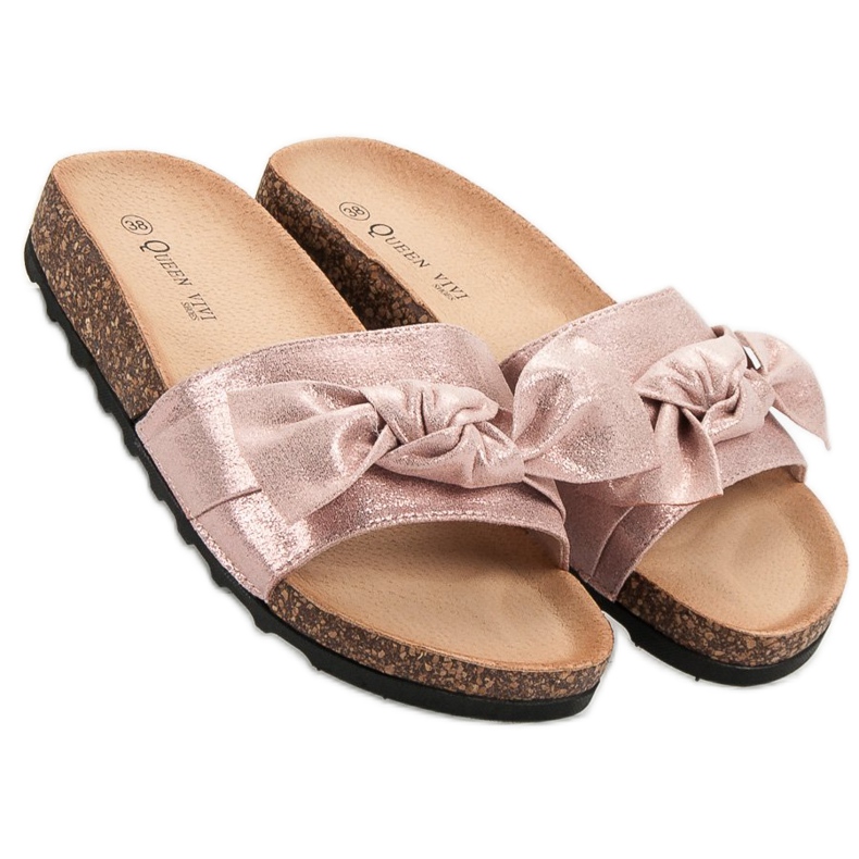 Queen Vivi Lässige Hausschuhe mit Glitzer rosa 2