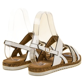 SHELOVET Sandalen mit Zirkonia weiß 1