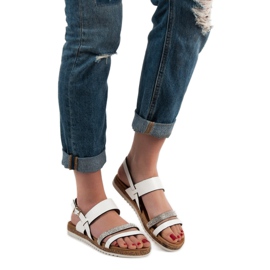 SHELOVET Sandalen mit Zirkonia weiß 2