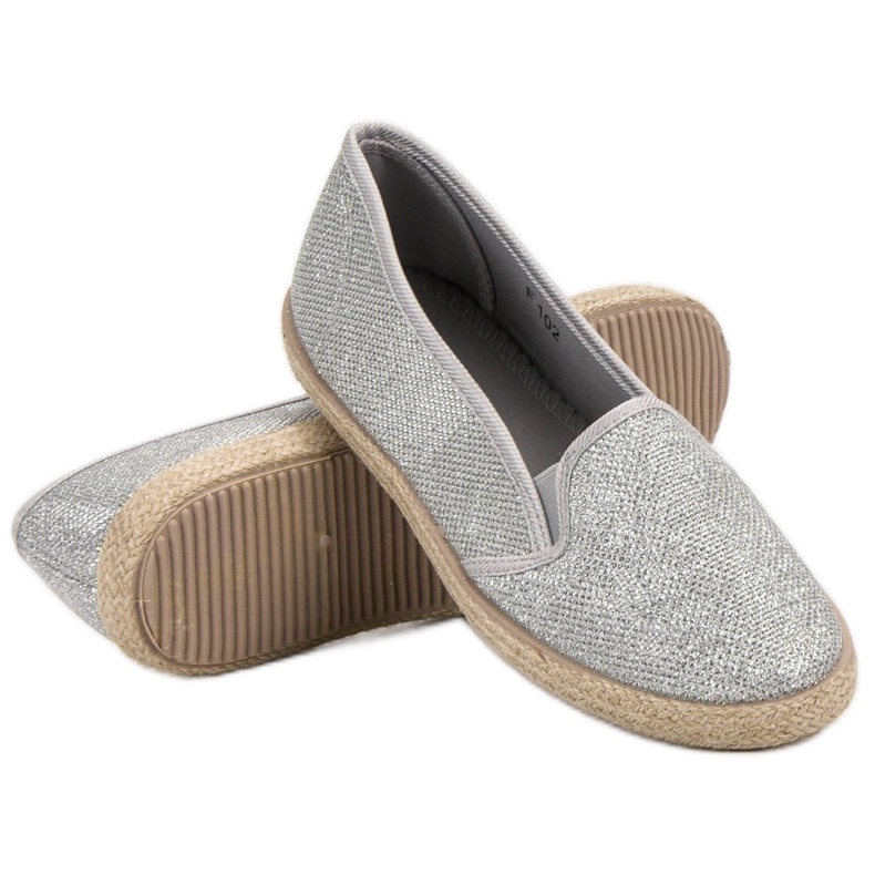 SHELOVET Silberne Slip-On-Sneakers grau 1